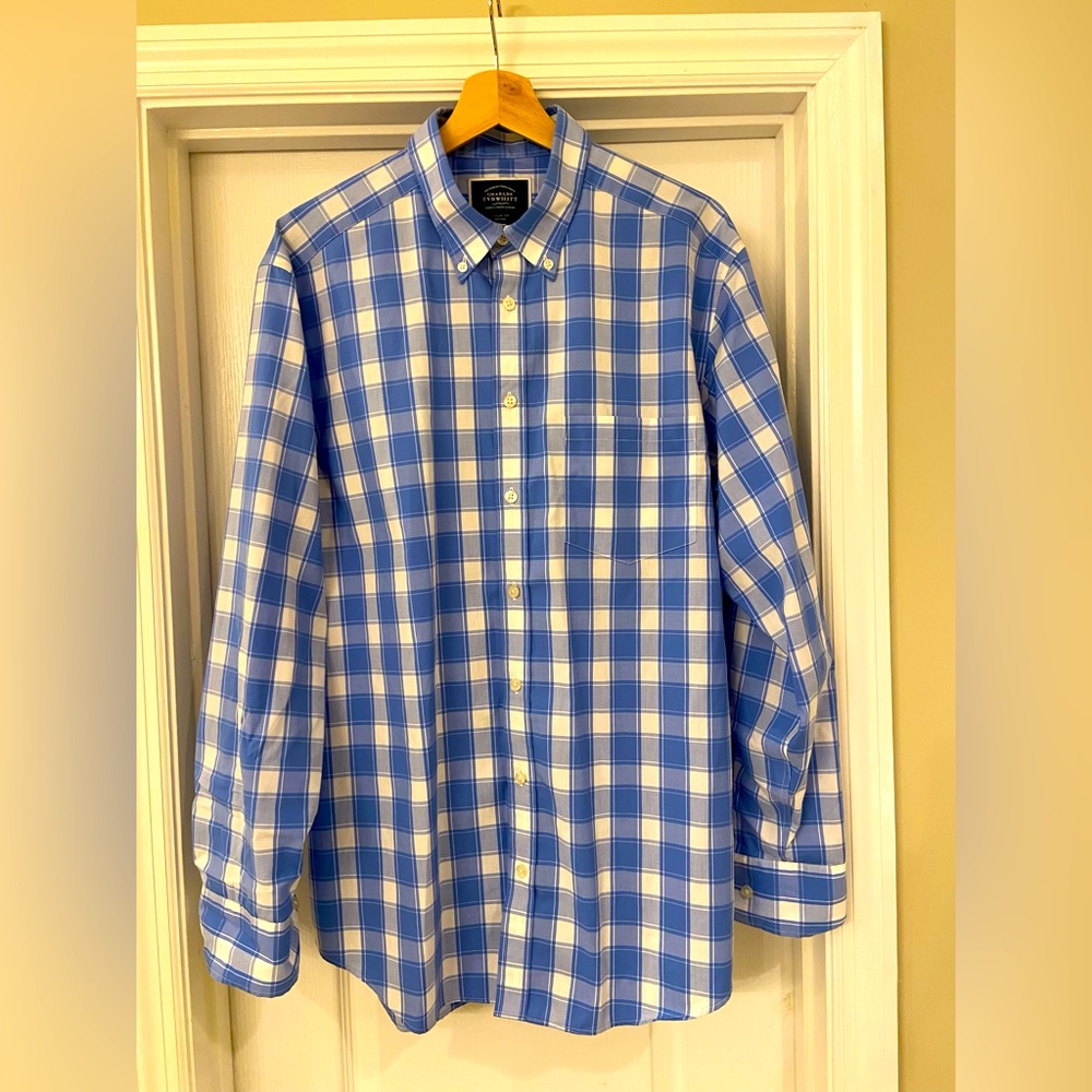 Men’s Large Charles Tyrwhitt Plaid LS Shirt